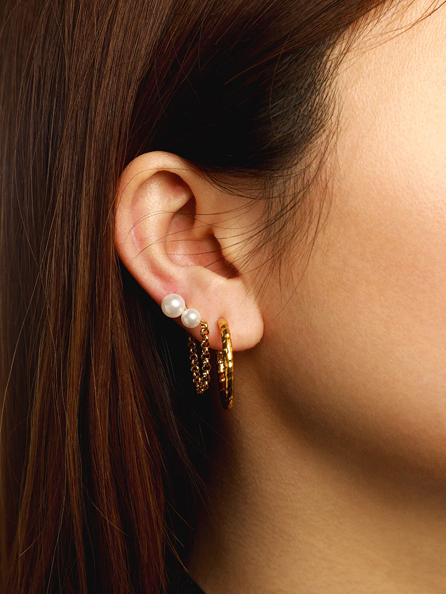 25MM TEXTURED HOOPS MEDIUM OHRRINGE - Image 8